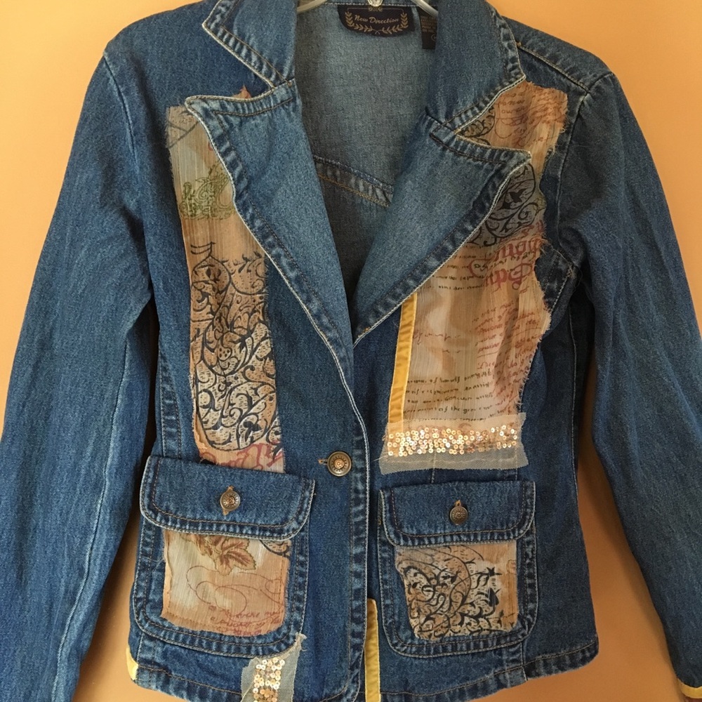 Vintage New Direction Patchwork Denim Jacket - image 2